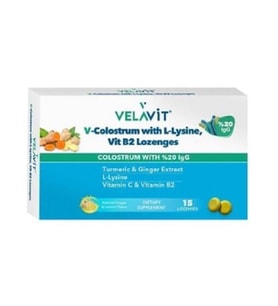 Velavit V-Colostrum With L-Lysine Vitamin B2 Lozenges 15 Pastil