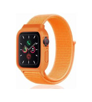 Mey İthalat® Watch 42Mm Hasırlı Cırtcırtlı Kasalı Kordon - Turuncu