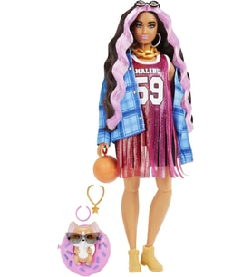 Barbie Extra Ekose Ceketli Bebek Hayvan Dostu Corgi Cinsi Köpek HDJ46 (Çok Renkli)