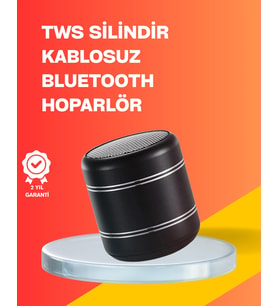 Mini Silindir Kablosuz Hoparlör Güçlü Ses 4w Bas + Tws Senkron Özellik