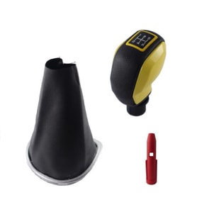 Clio 3 Krom Çerçeve Vites Körüğü Ve Sarı Spor Vites Topuzu M421C-398B