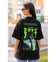 Tasarım Billie Eilish Ocean Eyes Sırt Baskılı Unisex Oversize Şarkıcı Tişört