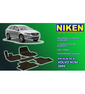 Volvo xc60 paspas 5'li kauçuk oem germany 2009+ Sonrası NİKEN (Siyah)