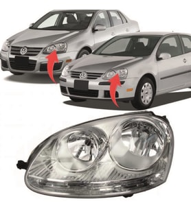 Vw Golf 5 Jetta Sol Far Lambası İçi Nikelajlı 2005-2011