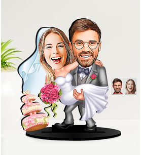 Kişiye Özel Karikatürlü  Sevgililer Günü Hediyesi   MDF Biblo