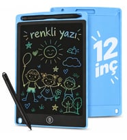 Flody 12 inç Büyük Boy Renkli Yazı Dijital Çocuk Yazı Tahtası Grafik Çizim Tableti LCD Ekran