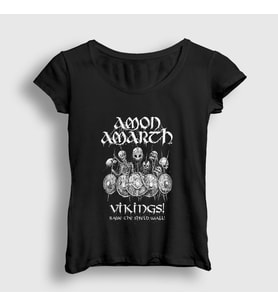 Presmono Kadın Siyah Throne Amon Amarth T-Shirt 9129tt