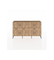 Arges Konsol 5 Raflı 3 Çekmeceli 8 Kapaklı 176x30x99 Çam-Çam