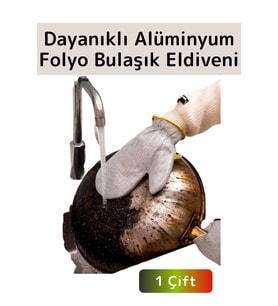 Yüksek Kaliteli Sıcak Su Isıya Dayanıklı Esnek Yağ Kir Temizleyici Alüminyum Bulaşık Eldiveni 1 Çift