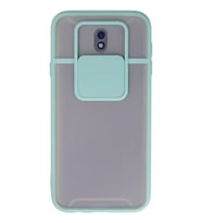 Newface Samsung Galaxy J7 Pro / J730 Kılıf Palm Buzlu Kamera Sürgülü Silikon - Turkuaz