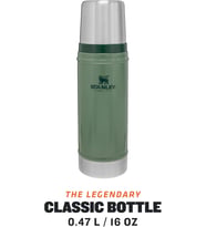 Stanley Classic Legendary Vakumlu Çelik Termos, Yeşil (Hammertone Green), 0.47 Litre (Standart)