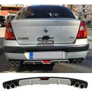 Ranault Clio 2 Sedan Difüzör Arka Tampon Eki 4 Egzoz Çıkışlı Gri
