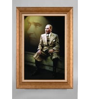 EV İŞYERİ OFİS İÇİN ALTIN ÇERÇEVELİ PASPARTULU ATATÜRK TABLO S434