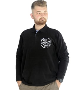 Mode XL Erkek Sweatshirt Polo Selanik İnfinite 22441 Siyah