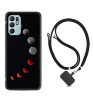 Oppo Reno 6 Kılıf Resimli Boyun Askılı İpli Desenli Silikon Series Mooons 1861