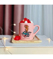 Tom & Jerry Tasarımlı Kişiye Özel Pembe Türk Kahvesi Fincanı