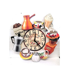 bilge Tasarım MUTFAK (kitchen) kahve cafe temalı Duvar Saati 40 CM (Karışık)