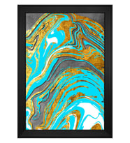 Soyut Şekiller Motifli Kanvas Tablo 80 x 110 cm Siyah Çerçeve