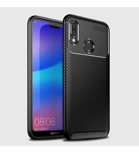 Huawei P20 Lite Kılıf Esnek Soft Karbon Tasarım Legion Serisi (Siyah)
