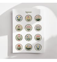Vintage Botanik Tabak Temalı Sticker Seti (1 adet A6)  Defter & Planlayıcı Çıkartma, Ajanda (Çok Renkli)