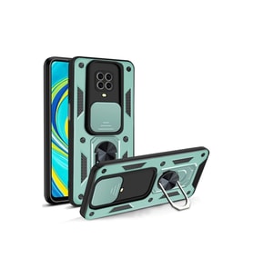 Xiaomi Redmi Note 9 Pro Kılıf Pars Lens Yüzüklü Silikon - Yeşil