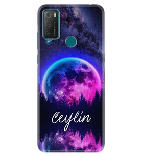 Tcl 20e Kılıf Uyumluexcode Silikon Desenli Resimli Isme Özel Yazılı Mor Dünya Uyumlu