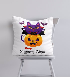 BK Gift Kişiye Özel Happy Halloween Tasarımlı Yastık-13