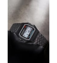 Siyah Unisex Retro Model Dijital Kol Saati Alarm Aydınlatma Kronometre ve Takvimli