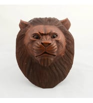 Maun Ağacı Aslan Kafası El Yapımı Duvar Dekoru Biblo 30cm (Karışık)