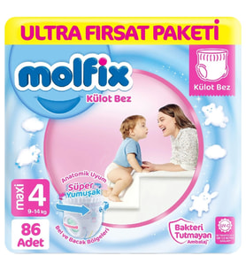 Molfix Külot Bez Ultra Fırsat Paketi 4 Beden 9-14 Kg 86 Adet