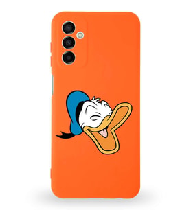 Samsung Galaxy M23 Uyumlu Lansman Kılıf Altı Kapalı İçi Kadife  Donald Duck-E Tasarımlı  Kapak (Şeffaf)