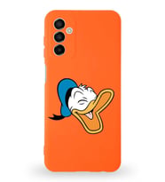 Samsung Galaxy M23 Uyumlu Lansman Kılıf Altı Kapalı İçi Kadife  Donald Duck-E Tasarımlı  Kapak (Şeffaf)