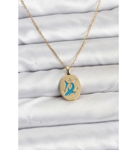 316L Çelik Zincir Gold Renk Shark Figür Kadın Kolye 5886 - LOHO5641-9492