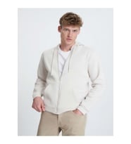 Tarz Cool T01131 Erkek Fermuarlı Üç İplik Cepli Sweatshirt  - T01131 - Beyaz - ST01131-Beyaz-M