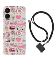 Tecno Spark 9T Kılıf Resimli Boyun Askılı İpli Desenli Silikon Donut Flamingo 1415