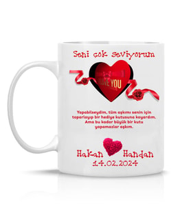 Sevgililer Gününe Özel 14 Şubat Hediyesi Çay Kahve Kupa Bardak-sev10