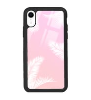 iPhone XR Uyumlu Beyaz Palmiye Tasarımlı Glossy Telefon Kılıfı