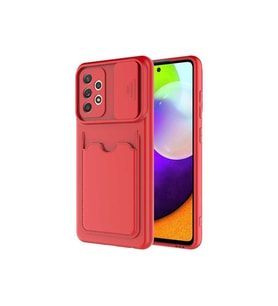Samsung Galaxy A52 Uyumlu Kılıf Zore Kartix Kapak (Kırmızı)
