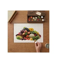 Sepette Sebzeler ve Meyveler Tasarımı 240 parça Ahşap Puzzle Ahşap Kutuda MP01633