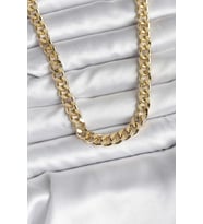 14K Gold Renk Kaplama Kalın Zincir Model CM Kadın Kolye 5886
