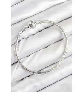 Mey İthalat® Pirinç Charm Topcuk Model Gümüş Renk Kadın Bileklik