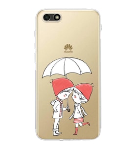 Huawei Y5 2018 Uyumlu Kamera korumalı Kapak Aşk Tasarımlı  Şeffaf Kılıf