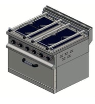 CSA Karacasan 900 Seri 80 cm 4 Gözlü Elektrikli Gemi Kuzinesi80x90x85Cm