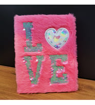 Love Tasarımlı Peluş Defter