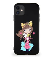 Apple iPhone 11 Soft Premier Kapak Vespagirl Tasarımlı Silikon Kılıf - Siyah (Şeffaf)