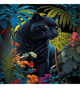 20071 PUZZLE 500 Black Panther With a Tropical