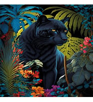 20071 PUZZLE 500 Black Panther With a Tropical