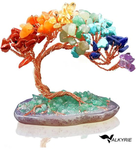 Valkyrie 7 Çakra Reiki Para Ağacı – Doğal Kristal Taş Dekor, Enerji Dengeleme, Feng Shui, Şans ve Pozitif Enerji