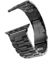 Lexroo Aple Watch ile Uyumlu Metal Kordon 42mm 44mm 45mm 46mm 49mm (Siyah)