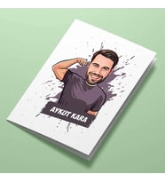 Kişiye Özel Pazulu Güçlü Erkek Karikatürlü Tebrik Kartı
